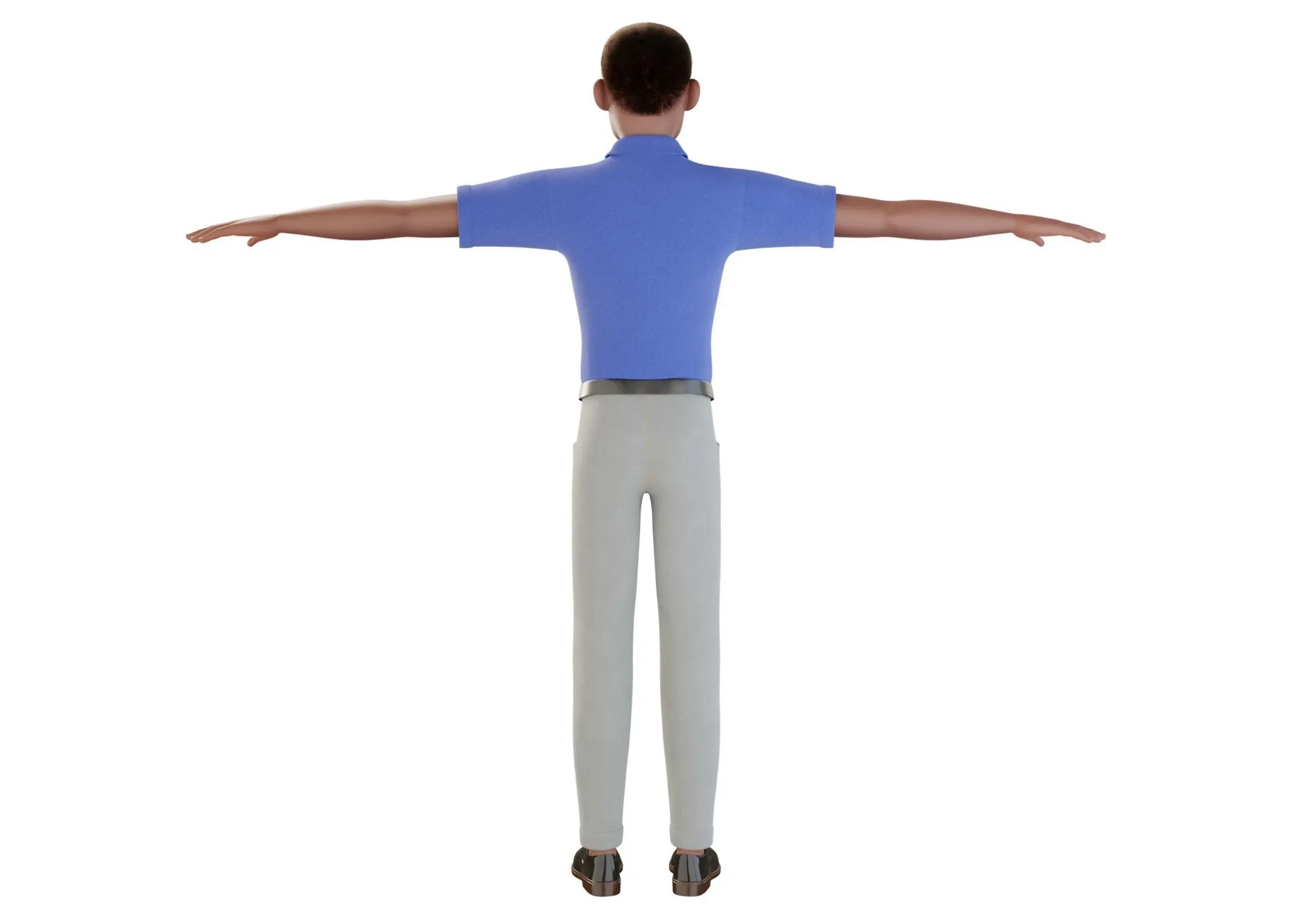 Cartoon Man Black 3D character showcase 5